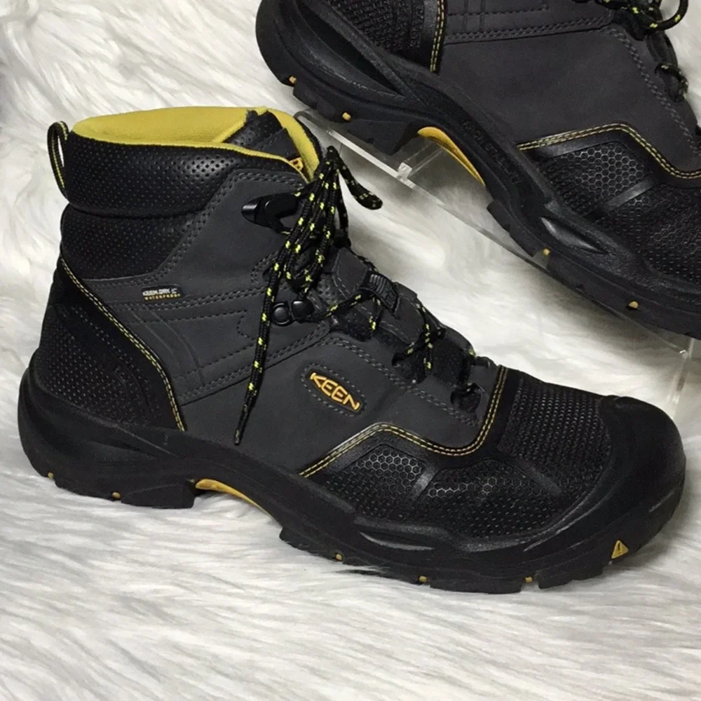 Keen Men’s Logandale Waterproof Steel Toe Boot, Raven/Black, 13D